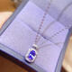 DYAI Natural Tanzanite Pendant Women's 925 Silver Inlaid Blue Gemstone Necklace Simple Fashion 57mm Jewelry Gift