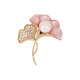 Banshengfu pink brooch fashion pearl corsage anti-exposure pin suit sweater accessories for women <pink>