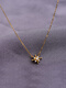 Yadige Korean 14K gold necklace, feminine, new, fashionable, simple, zircon snowflake, short neck chain, clavicle chain