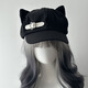 QUEEN TRIP cat ear cap star love y leather buckle subculture otaku style cute two-dimensional beret white star buckle cat ear hat