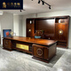 Bertha Denton solid wood boss desk general manager desk chairman room ebony wood executive desk new Chinese style desk 3.2 meters boss desk