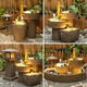 
Durable Japanese style bamboo flowing fountain courtyard balcony decoration Zhaocai indoor water view fish pond stone trough landscape purchase 9227
