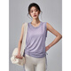 KEJIMITAO European and American ins thin yoga clothing blouse loose sleeveless Pilates training top summer quick-drying sports vest purple gray M