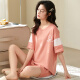 Xuanzhu 2025 Nuevo pijama de celebridades de Internet para mujeres inspiradas damas de manga corta Summer de dos piezas de dos piezas Ropa para el hogar, almohadilla de cofre 12611 m (75-95Jin [Jin es igual a 0,5 kg])