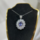 Guran 2025 latest natural tanzanite pendant silver needle necklace sunflower flower 925 sterling silver precision inlay