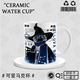 CELEBON Light Encounter Figure Dragon Bone Wizard Initial Garland High Ponytail Ceramic Cup Two-dimensional Cartoon Anime Peripheral Gift DU3897 Rain Mom--White Ceramic Mug + Spoon