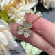 CAOX new light luxury clover necklace full of diamond petals plated 18K gold flower single diamond clavicle chain clover pendant for women