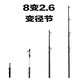 筏竿配节 变径节8变2.6mm筏钓竿阀杆配件筏杆筏竿B节 1283m 12cm金属空心变径 1.8M以下