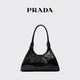 PRADA/Prada gift women's medium calf leather tote bag black-new style