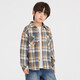 Duojia Green Blues Boys' Shirts 2025 Spring Season Children's Thin Jackets Medium and Large Children's Soft Waxy Cotton Shirts Blue Check 110