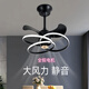 Bull (Bull) 2025 Nuevas luces invisibles del ventilador de techo, gran comedor para el comedor para el hogar del ventilador eléctrico del dormitorio MUTE INVISible 9227/Black 60 cm Control remoto Control remoto + Directo