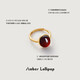 Amber Lollipop amber ring female light luxury red blood amber index finger open ring anniversary birthday gift for girlfriend and wife