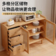 Chaobomu solid wood sideboard integrated wall tea cabinet rubber wood living room side cabinet storage cabinet small apartment kitchen cabinet solid wood color 120*40*95 (imported rubber wood)