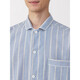 MUJI men's side seamless double layer gauze pajamas home clothes Saxony blue stripes 5A L