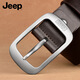 JEEP belt men's genuine cowhide trouser belt casual pin buckle belt men's practical birthday gift for boyfriend, husband and dad