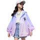 Girls' sun protection clothing summer breathable ice silk jacket 2025 summer new sun protection clothing medium and large children's air-conditioning shirt children's clothing gradient purple 160