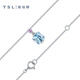 Xie Ruilin (TSL) Geometric Charm Series Square Aquamarine Baby Stone Platinum Necklace Women's Clavicle Chain BF241 Pricing Category