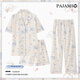 浪莎2025新款睡衣夏季女三件套装可爱布丁狗纯棉短袖大码家居服春秋天 云朵棉-J9901#乐园小狗三件套 M 【建议75-100斤】