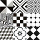 All-Ceramic Nordic 60*60 Schwarz-Weiß-Blumenfliesen-Restaurant-Bekleidungsgeschäft Badezimmer Anti-Rutsch-Laden-Resistant Floor Fliesen 600600 6603
