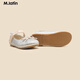 马·拉丁（M.Latin）24春女童大童蝴蝶结公主皮鞋12401S406X 银色 30