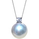 An Xuan'ao White Pearl Pendant 4A Cold Light Princess Extremely Intense Light South Sea White Pearl Inlaid with Diamond Sea Goddess Grade A Diamond Single without Chain 9 Points 5-10mm