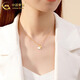CHINA GOLD 18K gold Sansheng apricot pendant for women, simple apricot leaf necklace, Valentine's Day birthday gift for girlfriend and wife 18K gold Sansheng apricot pendant, free silver chain + rose gift box about 0.2g
