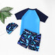 Quick-drying sunscreen new children's swimsuit for boys and girls split quick-drying professional swimsuit for older children and girls swimsuit suit Shark Blue 140 (4XL) Recommended height 130-140cm