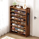Shoe rack simple multi-layer storage shoe cabinet for home entrance and indoor economical storage rack large-capacity storage artifact fine brown dark blue curtain five-layer model 90 long