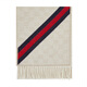 Gucci (GUCCI) double G double-sided tassel diagonal stripes scarf and shawl for men and women, beige, early autumn gift