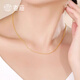 Old temple gold sterling silver necklace women's O-shaped plain chain temperament slim clavicle chain girls Valentine's Day gift flash S925 silver hypoallergenic silver chain can be matched with pendants can be worn alone