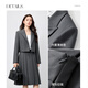 Chandubila Gaozhi Commuting Suit Gray Small Commuting Suit Collar Short Jacket & High Temperature Pleated A-Line Skirt Sand Gray XL 120-130Jin Jin equals 0.5kg Recommended choice