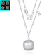 Gongzhan platinum small sugar cube necklace for women genuine pt950 platinum golden years set chain new birthday gift for girlfriend small sugar cube platinum necklace about 4.7-4.9 grams