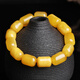 Yanyun Jewelry Collection Grade Beeswax Bracelet Russian Material Raw Mineral Amber Full Honey Chicken Oil Yellow Bracelet for Men and Women 11*14mm