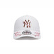 NEW ERA summer MLB NY cherry blossom embroidery trendy brand large label men's and women's hat curved brim baseball hat white S OFM