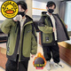 G.duck boys' velvet parka winter style 2025 new thickened medium and large children's jacket warm cotton clothing 10-year-old trend purple 170 recommended height 160-170cm13-15 years old