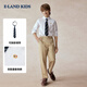E LAND KIDS children's clothing boys' shirts 2025 autumn new college style long-sleeved performance clothes tie Ivory ivory/39 130