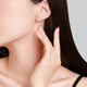 Chao Acer Platinum Four-leaf Clover Platinum Earrings for Women PT950 Earrings Sparkling Platinum Birthday Gift Priced at RMB 300 for one pair, free silicone ear plugs 2.35g