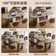 Mugongjiangwuchu all solid wood island table integrated rotating retractable home small apartment slate storage sideboard all solid wood 1.2m island + 1.4m dining table