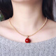Mochen MOEYCIOR Coral Red Pendant 18k Necklace Necklace Red Necklace Pendant New Year Gift for Mother and Girlfriend Red Coral Pendant 18k Necklace Necklace Red Necklace