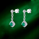 Haikai earrings for women, emerald gemstone earrings, luxury jewelry, Valentine's Day, birthday gift for wife, girlfriend, emerald gemstone earrings (0.61 carat, diamond 14 points)