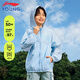 Li Ning children's sports windbreaker boys 2025 spring and summer new cardigan hooded thin sun protection clothing New Aurora Blue 45-2 130