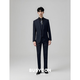 BUSYCON suit men's suit blue Korean version slim business casual formal suit professional suit groom wedding dress three-piece set dark blue (three-piece suit top + vest + pants) 48 reference weight 120-130Jin Jin is equal to 0.5 kg