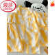 浪莎（LangSha）奶黄云朵纯棉纱睡衣女款夏季开衫短袖短裤三件套感甜美家居服 云朵棉-9905#黑爱心三件套 M 【建议75-100斤】