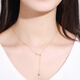 Zokai yellow 18K gold necklace plain gold chain versatile Chopard chain zipper with chain birthday gift X00590