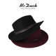 Mr DUCK new product, French style, imported full flat hat for women, retro calfskin webbing, flat-brimmed top hat for women, MW362171-enamel burgundy (wool style) M (55-56cm)