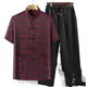 
SMVP Tang suit summer mulberry silk men's suit silk middle-aged and elderly short-sleeved thin shirt cotton dad summer suit grandpa China brown top single size 3890-100Jin [Jin equals 0.5 kg]