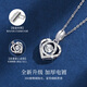 Chinese gold love platinum necklace female pt950 platinum pendant birthday gift for girlfriend and wife wedding anniversary platinum heartbeat pendant + pure silver chain/Jingsuda