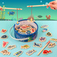 Childish fishing toys for children wooden baby magnetic small fish infant educational puzzle 1-2 years old 1 to 2 and a half years old 3 boys and girls barreled 33 fish + 2 fishing rods + fish pictures