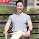 恒源祥2025夏季圆领休闲纯棉中年男士短袖t恤爸爸装老年人上衣有口袋T 中灰 6625 M 165/【85斤-110斤