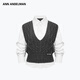 ANN ANDELMAN Real two-piece U-neck knitted vest white long-sleeved shirt retro college style simple and capable white XS